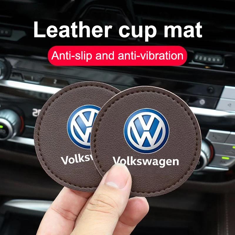 Für VW 2 Stück Auto Anti-Rutsch-Getränkehalter-Pad Auto Gummi-Matte Zubehör für VW Volkswagen Golf Polo Passat Tiguan Touran Jetta Auto-S