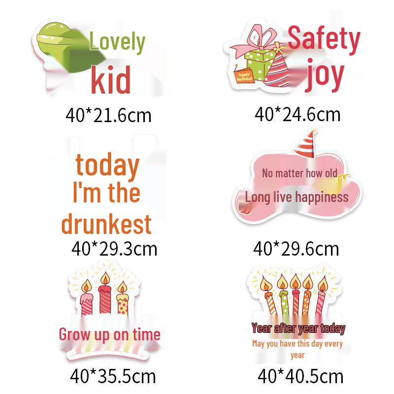 Happy Birthday Handheld Sign Photo Prop for Girls Desktop Decoration