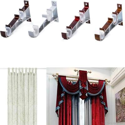 Metal Double Rod Bracket Hang Curtain Rod Holders Double Curtain Rod Bracket Window Hardware Holder