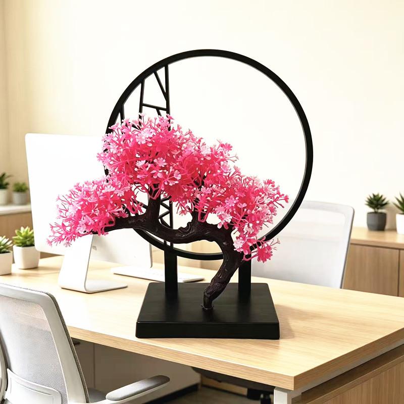 Artificial Bonsai Tree With Plastic Pot For Home Decor And Photography Props