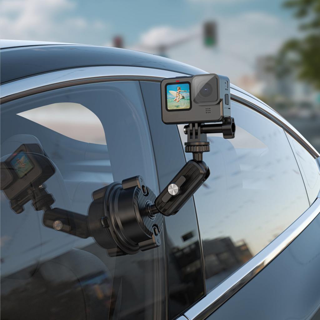 K01 Suporte de câmera de ação de rotação livre Suporte de câmera de carro com ventosa Suporte de câmera