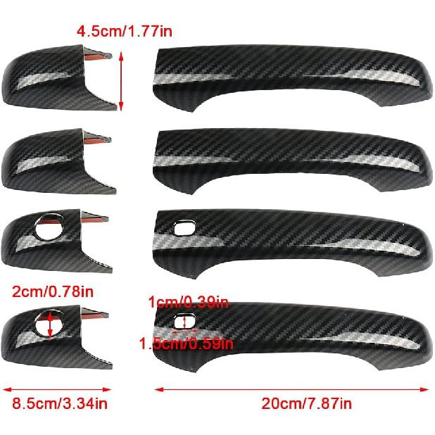 Sportuli Carbon Fiber Mirror Covers +Door Handle Covers Replacement For 2011- Jeep Grand Cherokee And Dodge Durango