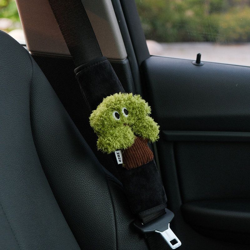 Cute and High-End Car Seatbelt Shoulder Pad Covers, Car Seatbelt Handle Covers, Car Interior Decoration Items Qingsong Plush Shoulder Pad (Single)