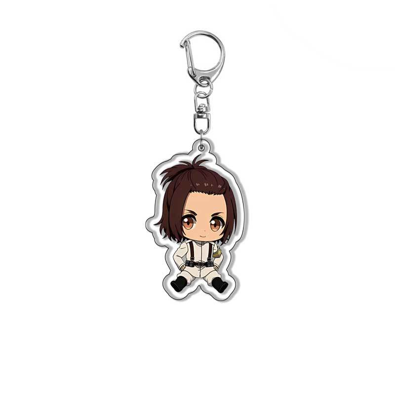 Attack on Titan Sleutelhanger Eren Yeager Mikasa Ackerman Acryl Dubbelzijdige Sleutelhanger Anime Merchandise Cadeau ontworpen voor Fans Verzamelaar 55mm black
