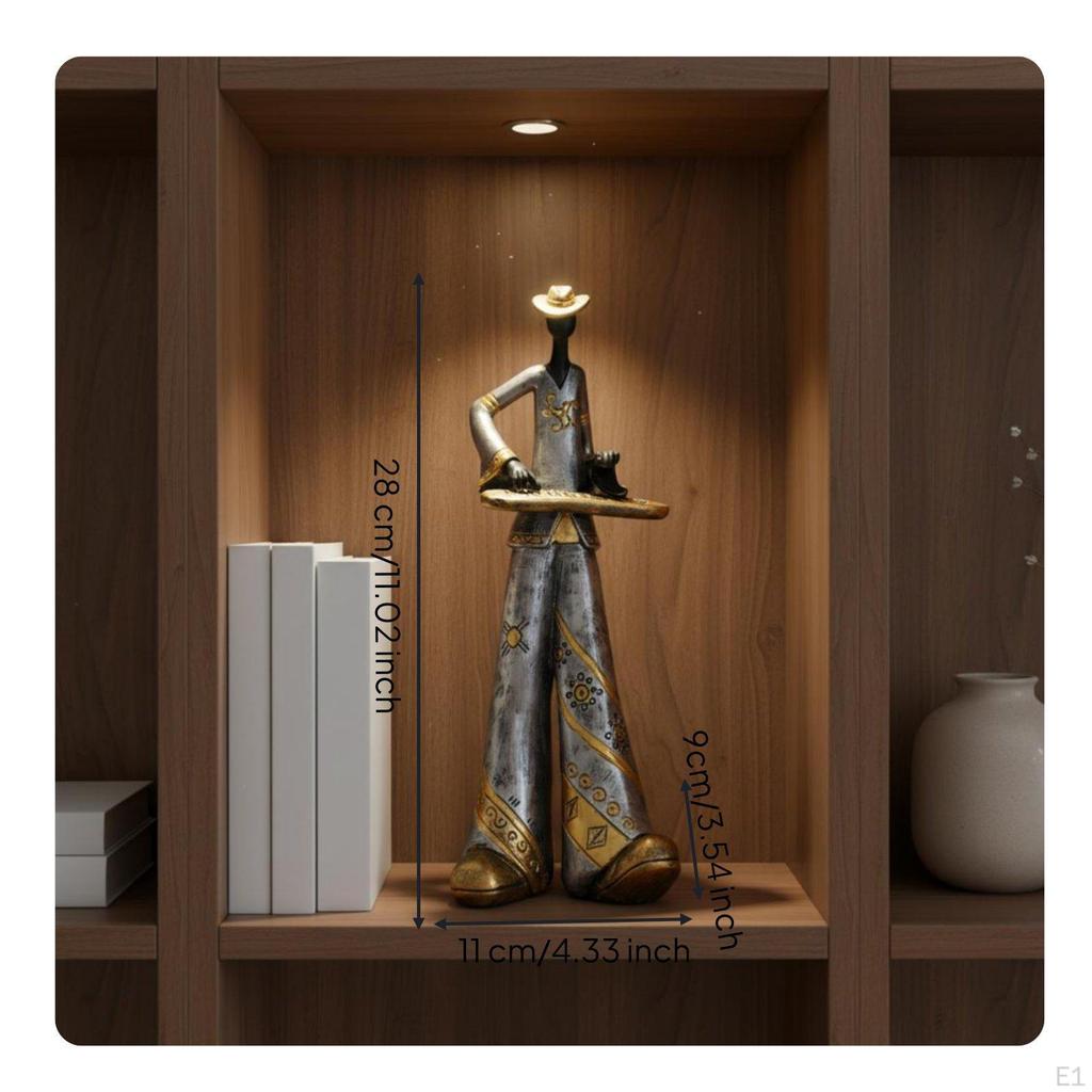 5 Pieces Retro Musician Sculptures Vintage Style Band Figurines Decorative Music