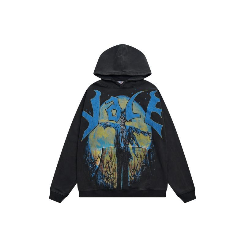 High Street Style Embroidered Rhinestone Hooded Sweatshirt Teenagers