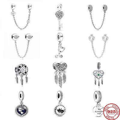 2023 New Girl Heart-shaped Dream Catcher Beads Fit Original Charms Silver 925 Bracelet DIY Women Jewelry Berloque