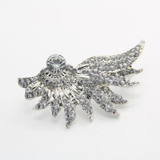 1 Pc Women Punk Wing Ear Cuff Rhinestone Inlaid Clip Stud Earring Club Jewelry