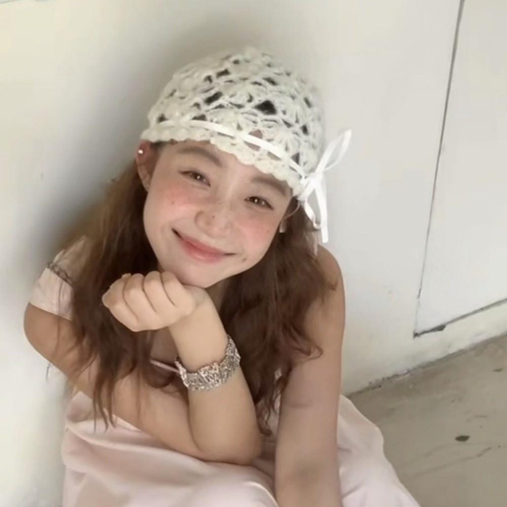 Strapped Knit Beanies Bow Weave Cap Fashion Ethnic Style Hat Girls