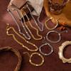 Titanium Steel Bracelet Fashion Personality Hip Hop Zirconium Necklace Electroplated Gold Color Retention