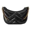 Gucci GG Marmont Double G Logo Zipper Closure Quilted V Leather Tote Shoulder Bag Women Bags Black 777263-AAC74-1000
