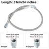 Unifizz 4AN Turbo Oil Feed Line 24 Inch Length Stainless Steel Braided AN4 90 Degree Straight Hose End Pressure Remote Turbocharger Oil Drain Return
