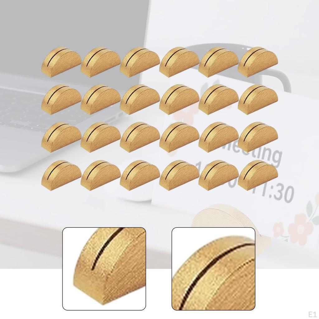 24Pcs Place Card Holders for Table Business Wooden Decors Display Semicircular Design