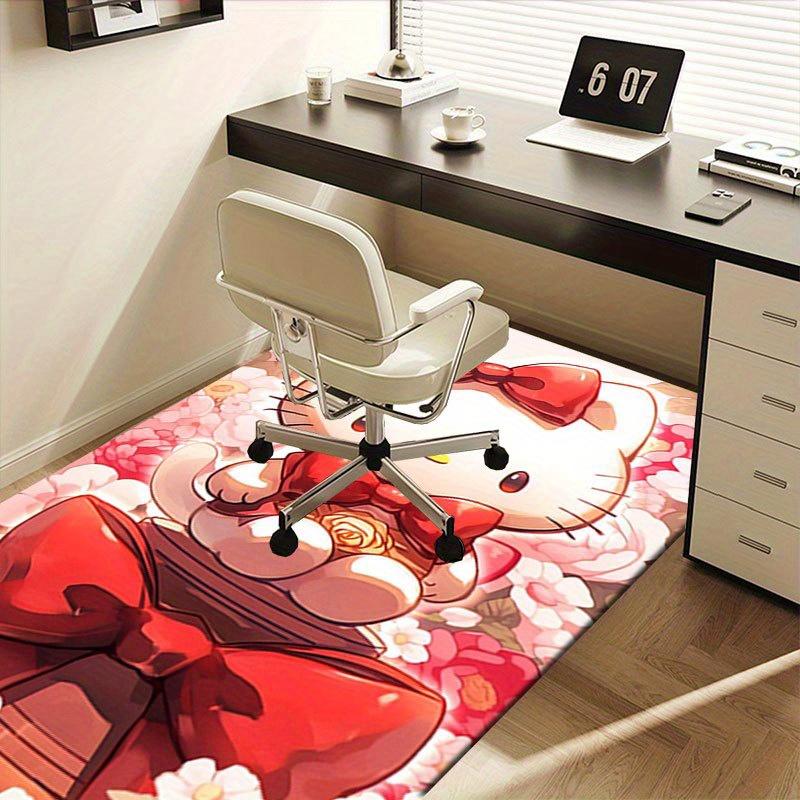1pc Sanrio Hello Kitty Mermaid Printed Office Carpet Rectangle Rug Under The Table,Perfect Room Decor for Living Room, Bedroom, Kitchen, Non-slip Floo