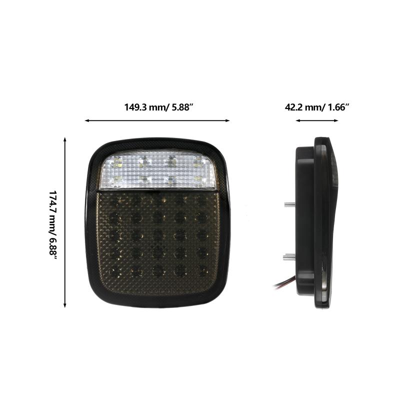 2Pcs Universal LED Car Tail Lights Rear Brake Lamps Turn Stop Reverse For Jeep Wrangler TJ CJ JK Truck Trailer RV Boat