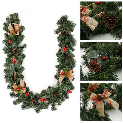 180cm Rochester Fichte Weihnachtsgirlande mit Beeren und Tannenzapfen, PVC Festliche Dekoration für Zuhause und Feiertage