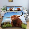Highland Cow Duvet Cover Bull Cattle Bedding Set Western Cowboy Comforter Cover Full Queen For Boys Teen Farmhouse Quilt Cover
