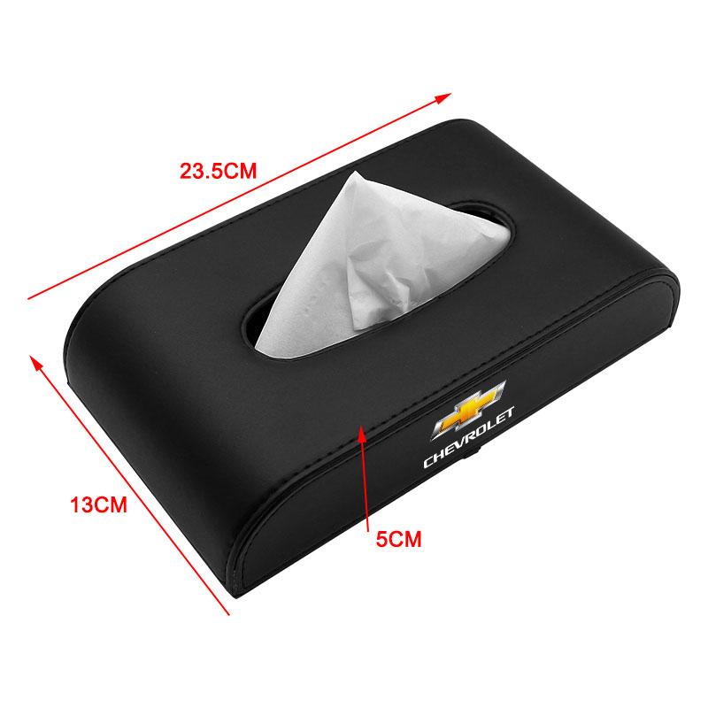 1pcs Car Tissue Box Holder Armrest Box Storage Case for Chevrolet Camaro Trax Blazer Malibu Captiva Cavalier Onix Aveo Silverado