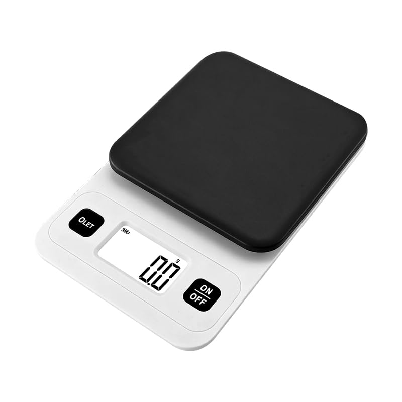 Digital Cooking Scale, 0.1g Increments, 3kg Capacity, LCD Screen, Tare Function, Space-saving Storage.