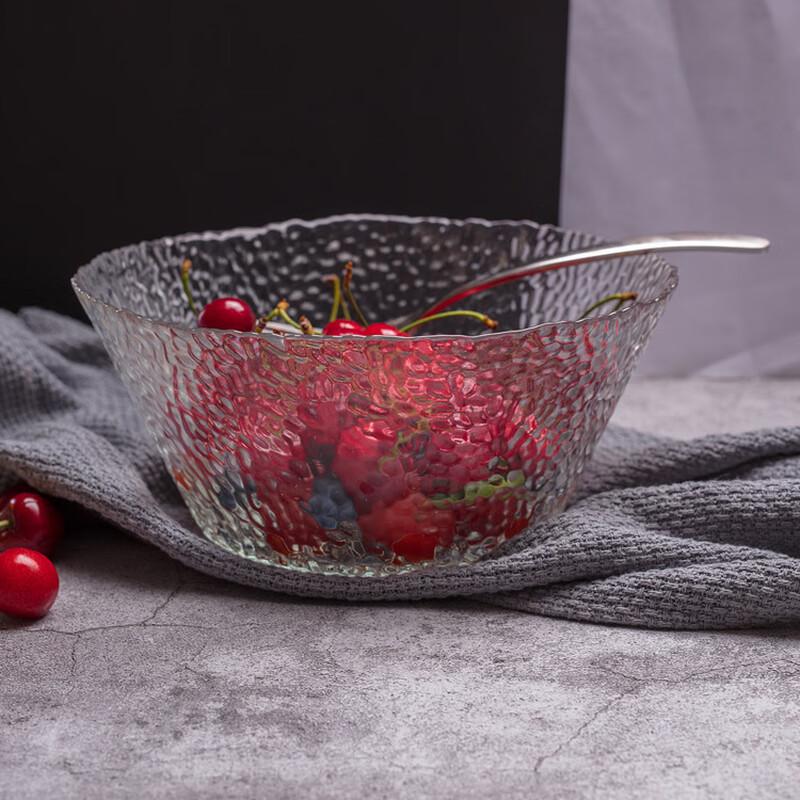 Hammered Glass Fruit & Salad Bowl