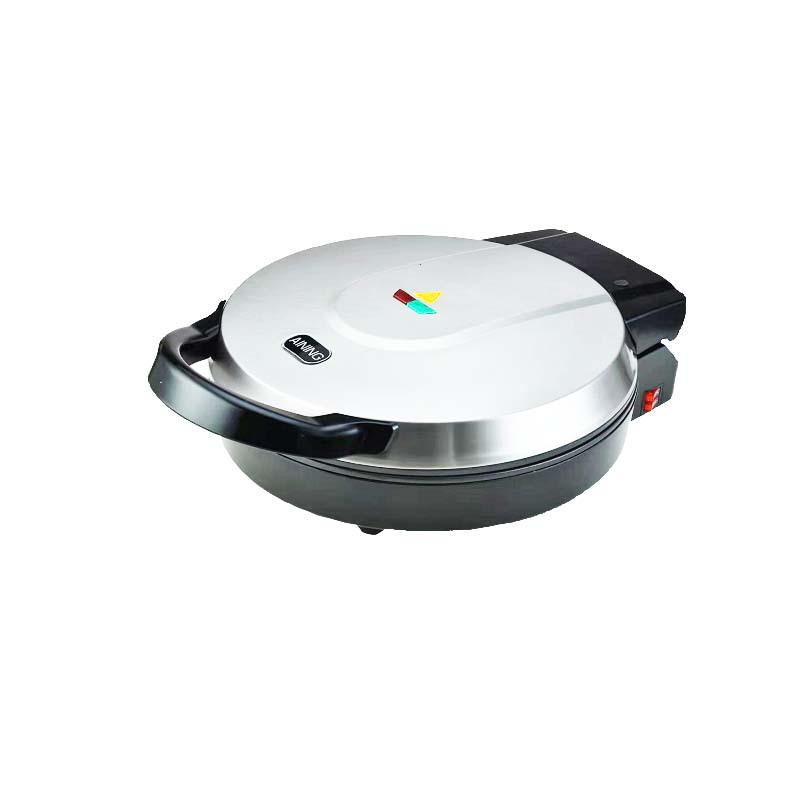 Aining 4006 Electric Griddle: Dual-Sided Heating Pancake Pan with Auto Power-Off, Deepened & Enlarged Design. серебряный