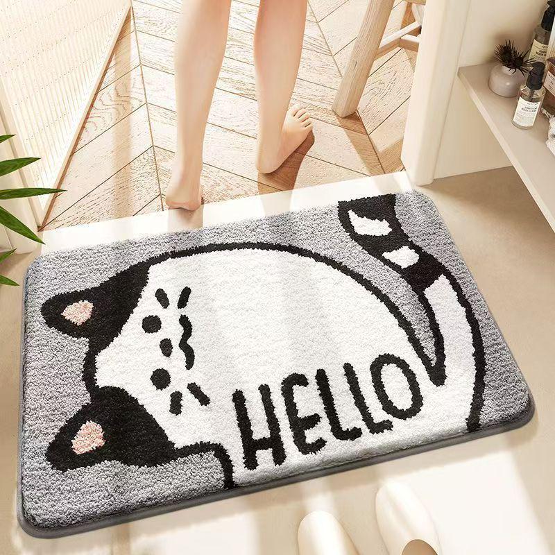 Adorable Imitation Cashmere Absorbent Bathroom Mat Carpet for Bedroom & Toilet