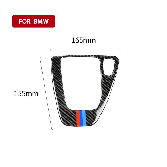 Carbon Fiber Car Interior Gear Shift Panel Cover Decorative Stickers Decal For BMW E90 E92 E93 3 Series 2005-2012