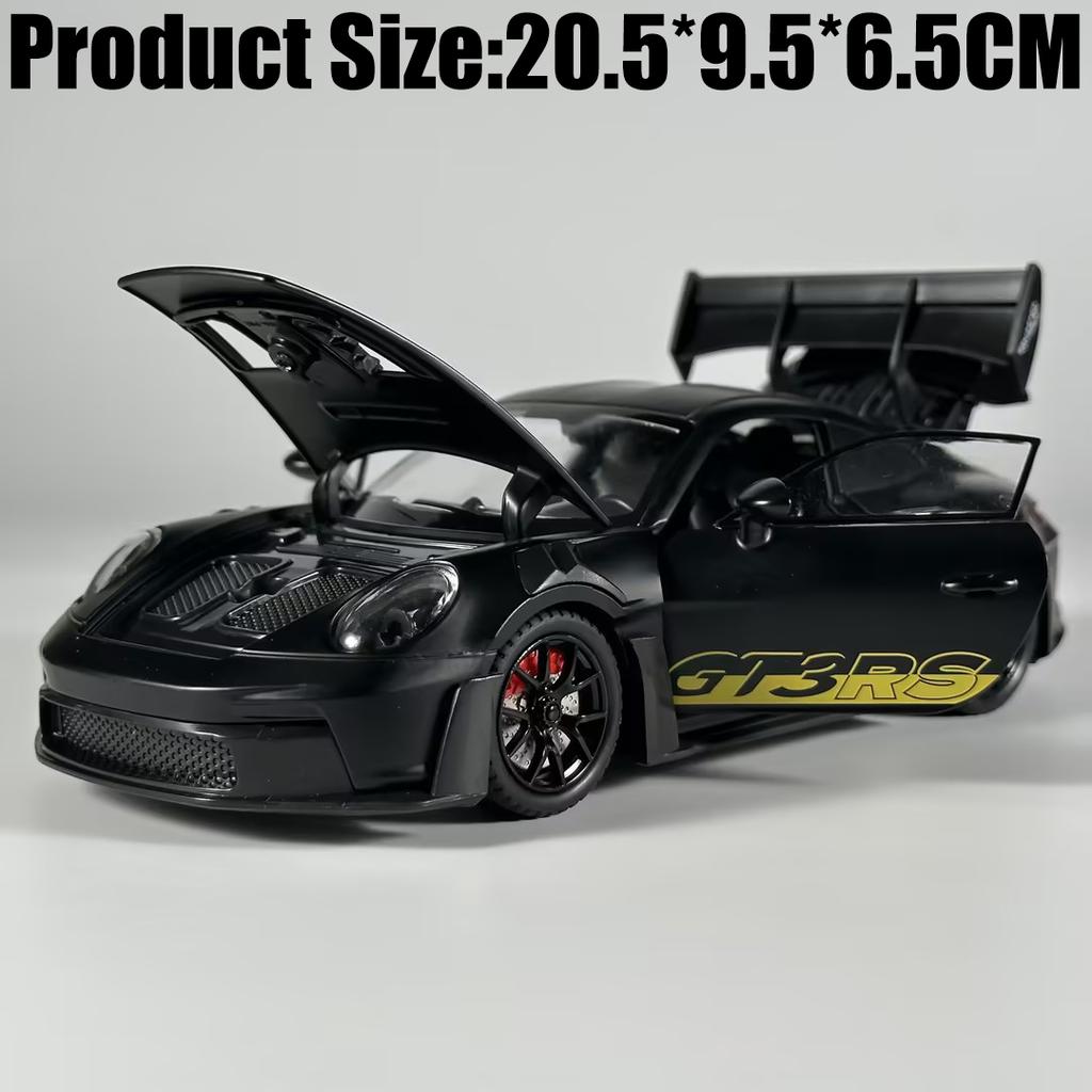 1:24 Porsche 911 GT3 RS 992 Generation GT Sports Car Alloy Metal Diecast Model Car Sound & Light Pull Back Toy Collectibles Gift