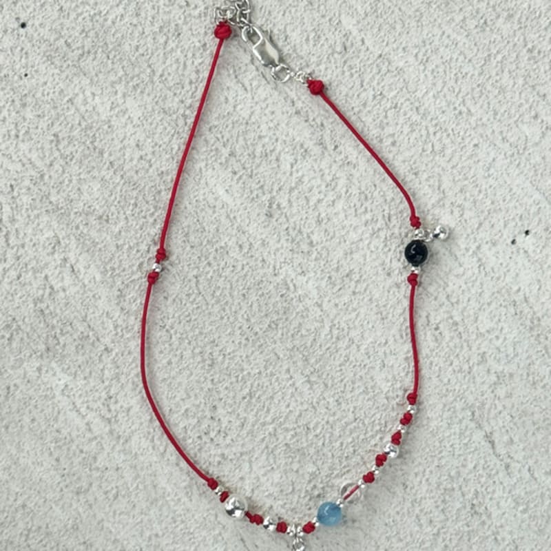 TO.STONE Silver Ball Harmony Stone Anklet