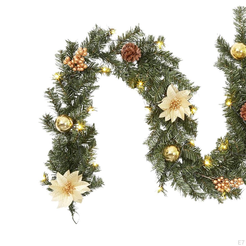 Christmas Garland Artificial Flowers Vine for Wreath Home Table Centerpieces