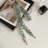 Embroidered Lace Silk Scarf Premium Pendant Small Scarf Tie Bag Ribbon Rose Lace Mesh Headscarf Headband Hair Accessories