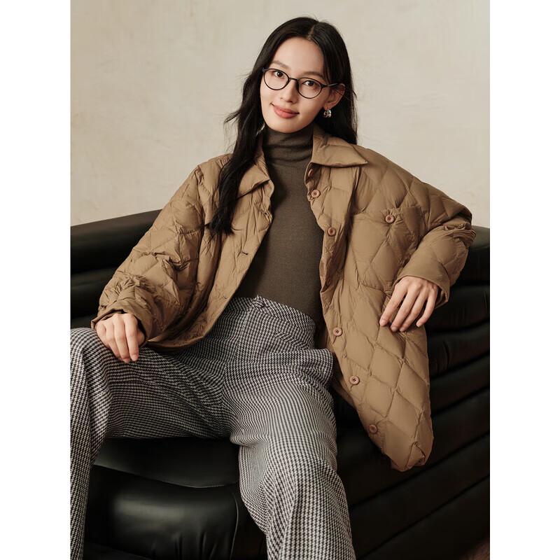 JUZI ANNACO Women's Lightweight Casual Workwear Down Shirt Jacket