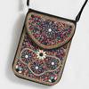 Bohemian Theme Pu Handbag With Magnetic Flap And Floral Accents For Daily Outings