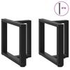Vidaxl Nogi Do Stolika Kawowego, 2 Pcs., Czarne, 50X25X(42-43)Cm, Stal