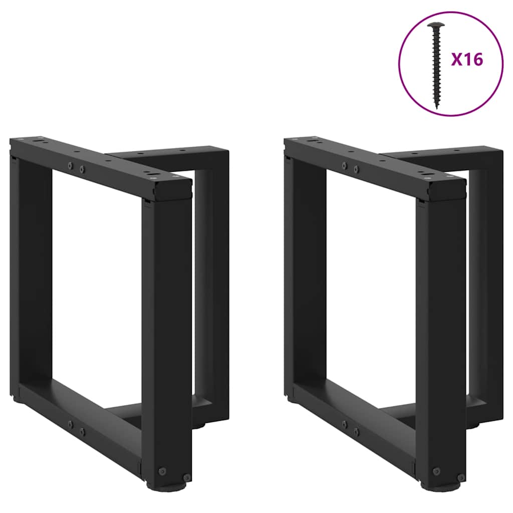 Vidaxl Nogi Do Stolika Kawowego, 2 Pcs., Czarne, 50X25X(42-43)Cm, Stal