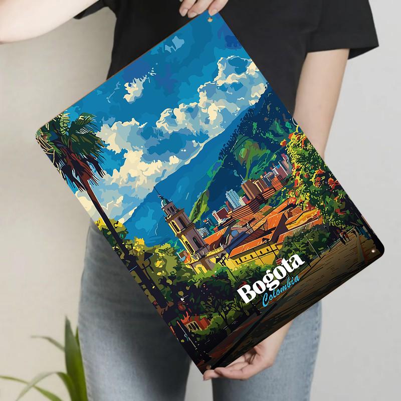 

Custom Bogota Colombia Cityscape Metal Wall Art Decorative Painting for Living Room Home Decoration 20x30cm（7.8x11.8inch）