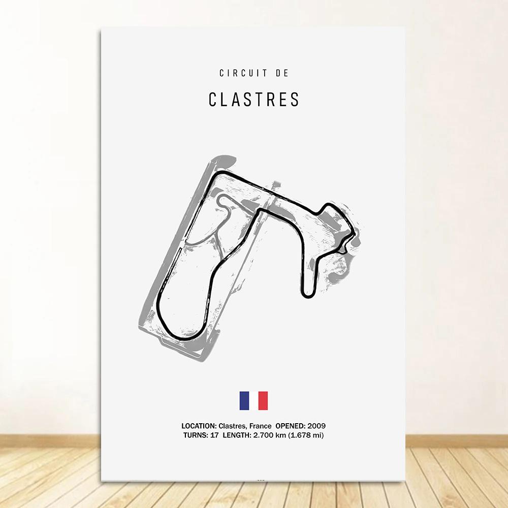 Classic Black And White Vintage Wall Art Formula 1 Imola Monaco Monza Circuit HD Oil On Canvas Posters And Home Decor Gifts