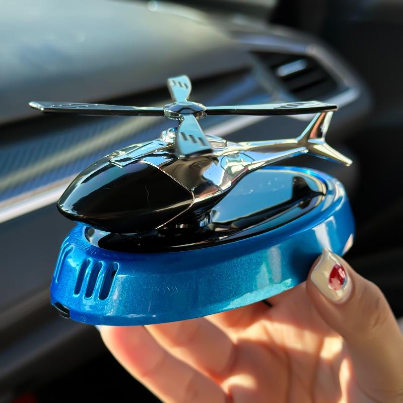Solar Powered Car Air Freshener Rotating Airplane Decor Auto Fragrance Dispenser with Essential Oil for Vehicle Interior