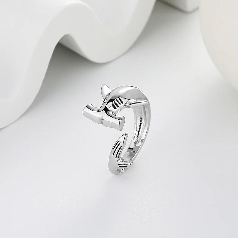 

Stylish Gold Silver Color Animal Ring Marine Shark Resizable Open Viking Anillo For Women Men Ocean Lover Finger Jewelry Joias resizable