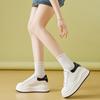 Small Women's Shoes Leather Platform White Shoes Women's Spring New Versatile Height-increasing Shoes Casual Board Shoes