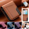 Premium Business Flip Leather Sle Fold Phone Case for Samsung Galaxy Z Flip 7 6 FE 5 4 3 Wallet Card Holder Phone Bag Book Shockproof Cover Etui