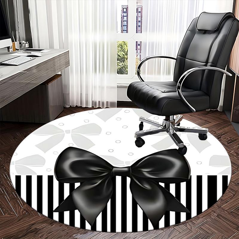 Schwarze Schleife Büro Teppich Stuhlmatten, Heimdekor, Sofateppich, Büroteppich Geschenk für Schlafzimmer, Wohnzimmer, Verschiedene Räume1118018a