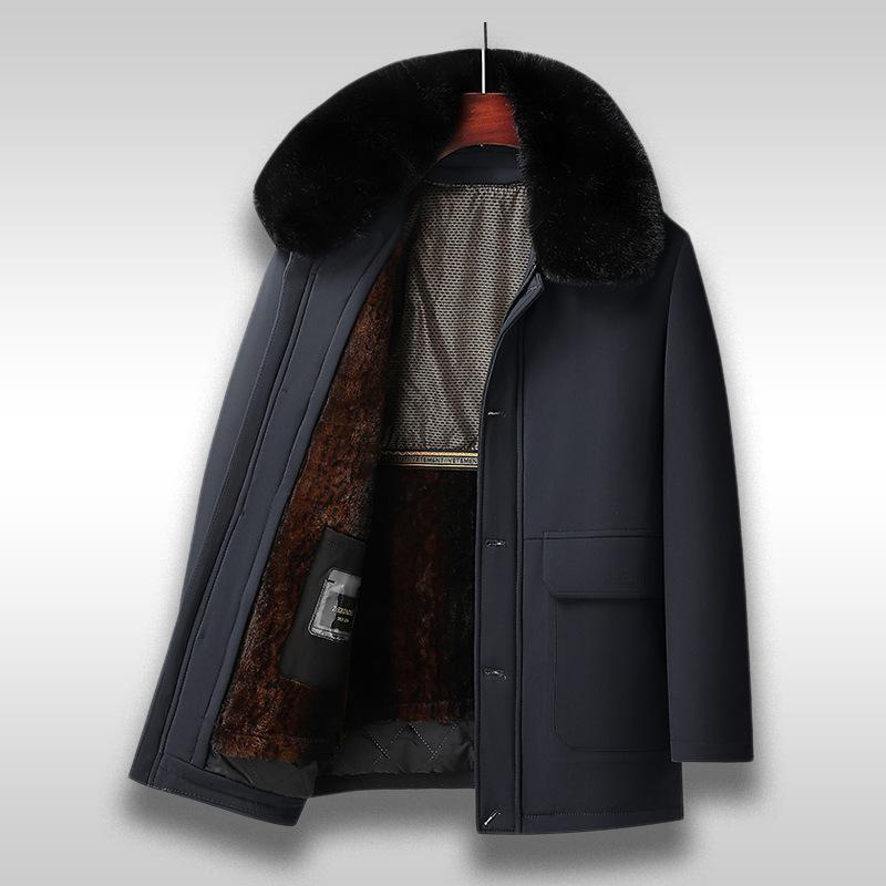 Padded-on Male Father Packs Cotton Coat, Middle-aged and Elderly Piled Thickened Cotton Coat, Take-off Liner Cotton-padded Jacket
