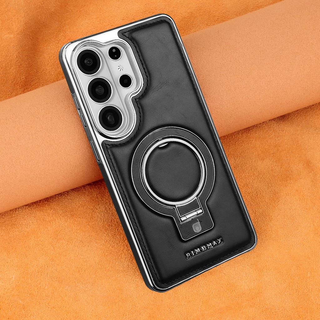 Custodia Lussuosa Business con Cavalletto Magnetico per Samsung S26 Ultra S25 S24 Plus Protezione Lenti Presa Comoda Copertura Antiurto