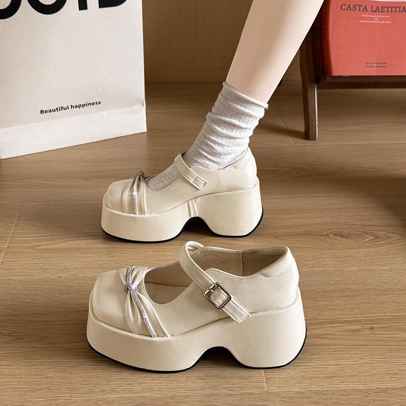 Fashion Bow High Heels Women Platform Loafers Shoes Designer Classical Elegant Shoes 2025 New Autumn Women Pumps Dress Zapatillas Mujer