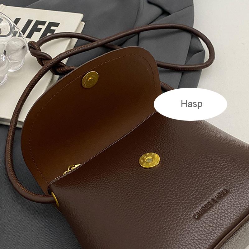 Vintage Leather Crossbody Bags for Women 2024 Designer Brand Female Small Flap Shoulder Underarm Bag Armpit Handbags and Purses