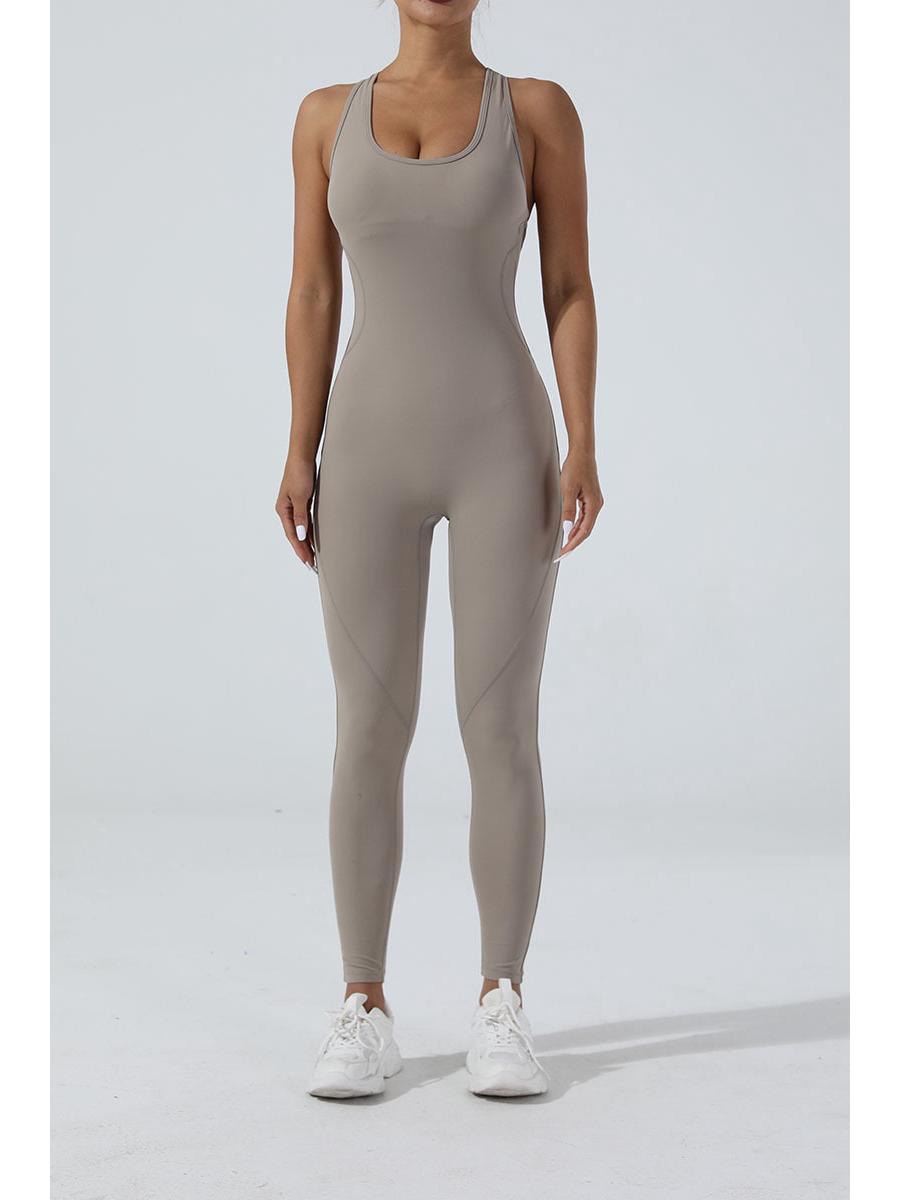 

Европейский и американский сексуальный комбинезон для йоги с открытой спиной - высокоэластичные цельные брюки для активного отдыха Medium