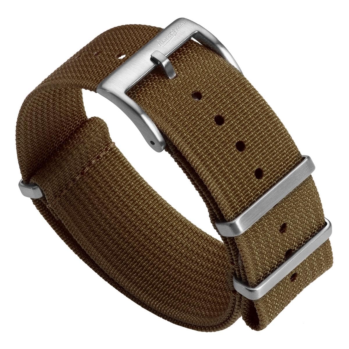 Нейлоновый ремешок для часов WatchGecko Ridge Military - Стильный и прочный, Коричневый - 21 мм