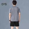 2Pcs/Set Men Tracksuit Set Round Neck Short Sleeve Tee Shirt Elastic Waist Shorts Set Quick-Drying Sportswear