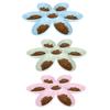 Cat Feeding Bowl Portable Functional Round Corner Plastic Cat Bowl 6 Grids Flower Petals Shape for Cat for Water for Food